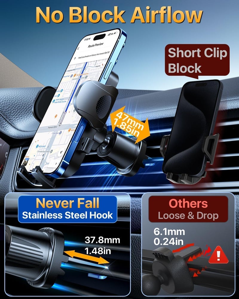 YRU True Military-Grade [360° Rotation Suction] 2025 Ultimate Car Phone Holder Mount 【90+LBS Safest Strongest & Patent Certs】 Dashboard Windshield Vent for iPhone 17 16 Pro Max Samsung, Pale Pink - Image 4